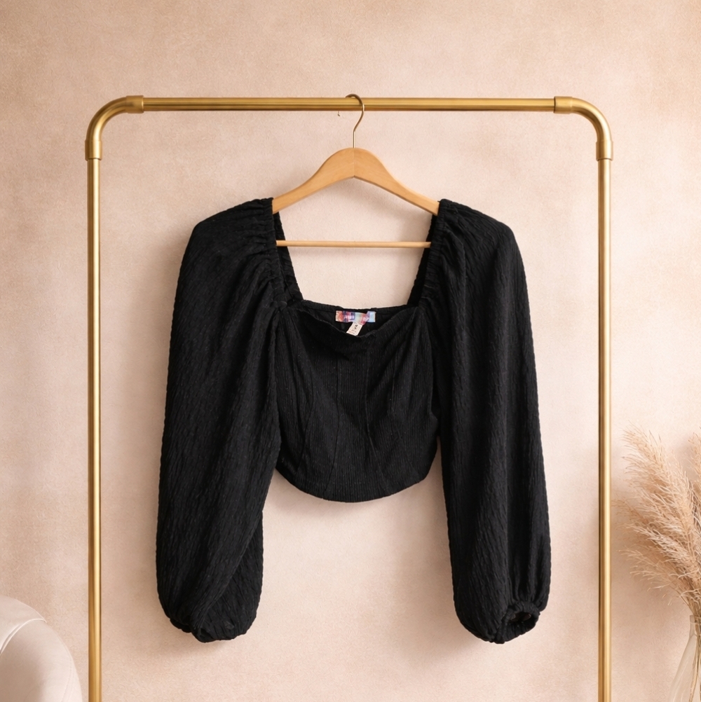 Urban Outfitters Medium Black Textured Blouse
